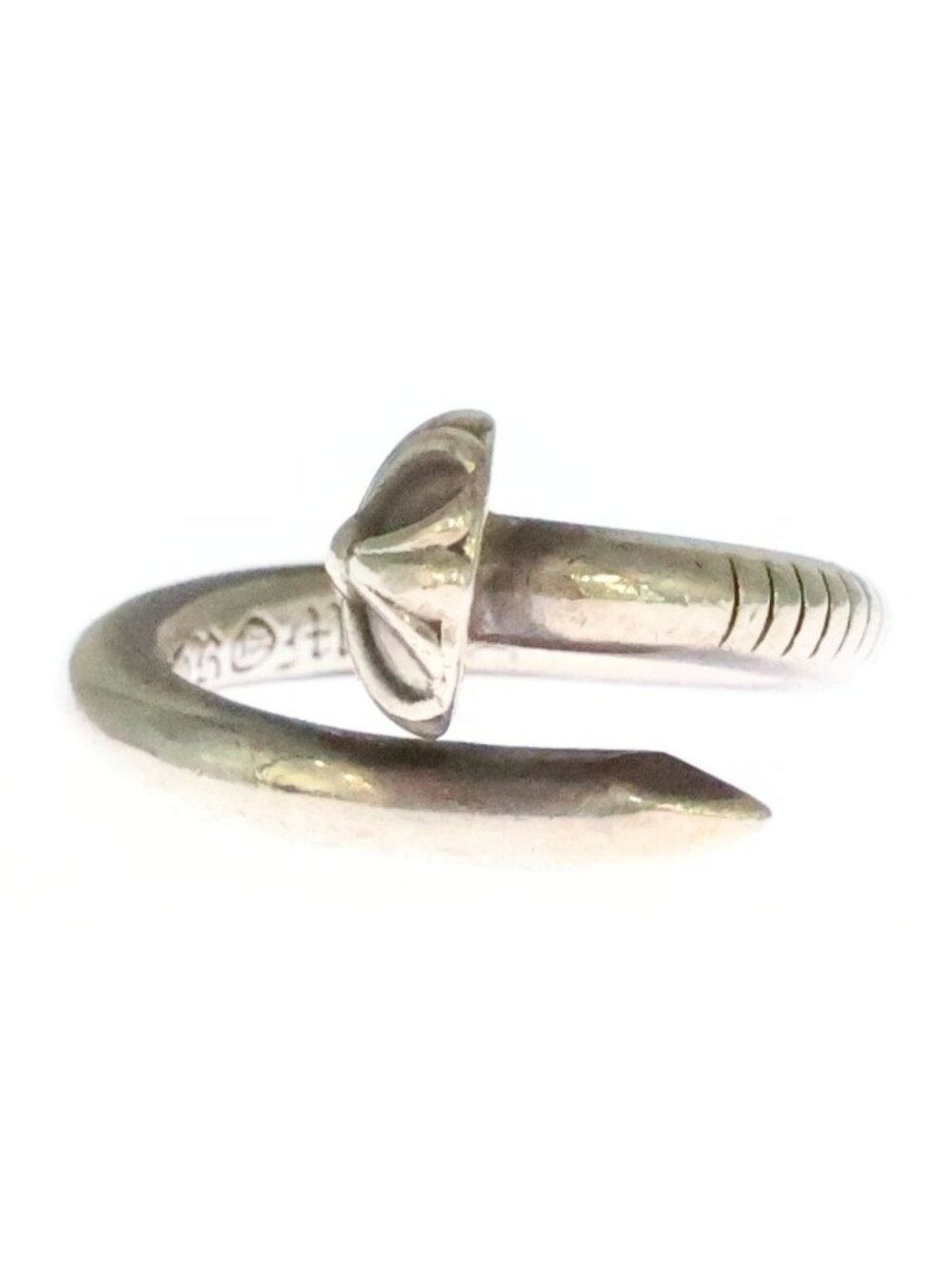 Chrome Hearts Nail Ring Cross Ball 925 Sterling Silver